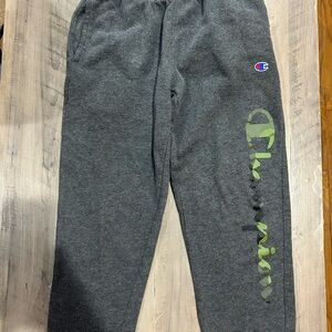Champion Kids Dark Gray Joggers with Green Logo